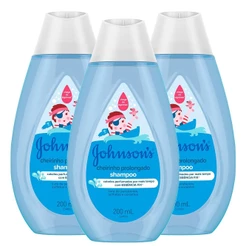 Kit com 3 Shampoo Johnson's Baby Cheirinho Prolongado 200ml
