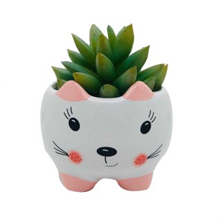 Vaso Gato Suculenta Vasinho De Flor EM Ceramica Orelha Rosa Menina PEQUENO em Oferta na Shopee
