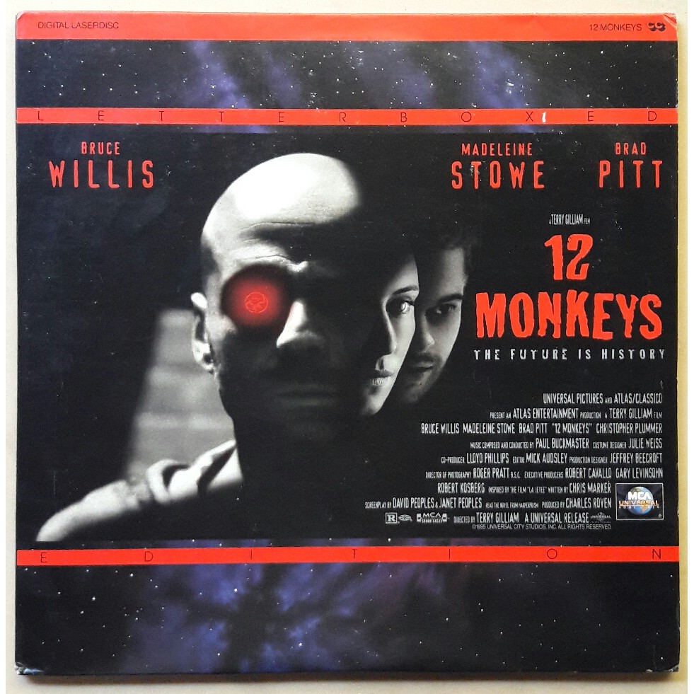 Laser Disc 12 Monkeys Bruce Willis Brad Pitt Filme Ld