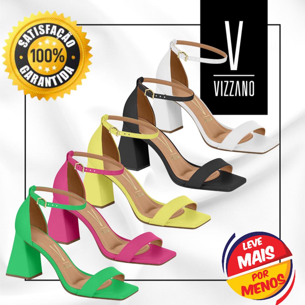Sandália Feminina Vizzano Salto Geométrico Candycolor Confort - 6464102
