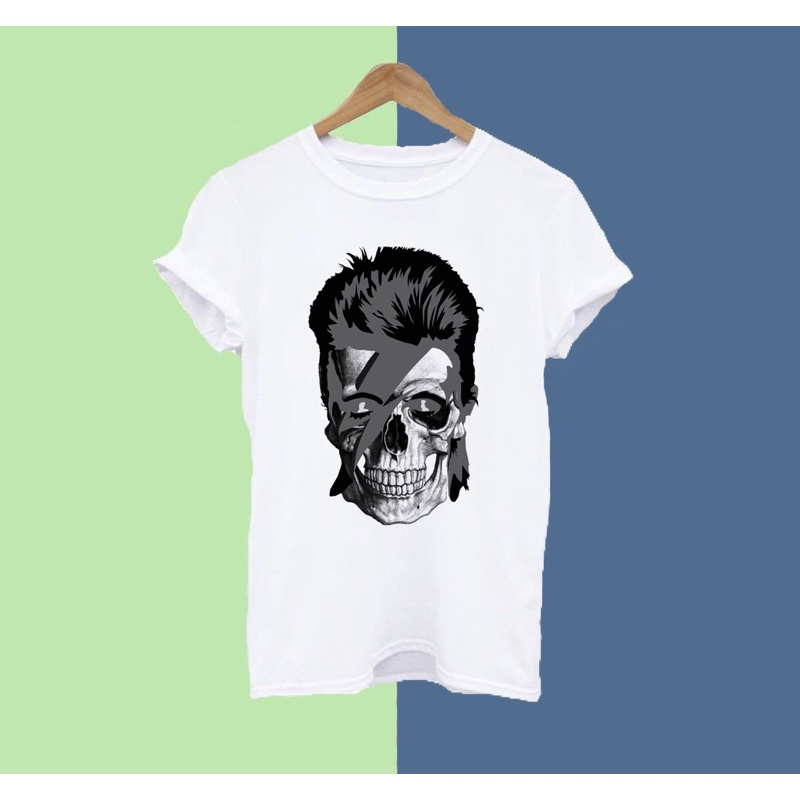 Camiseta Blusa Unissex - David Bowie Caveira