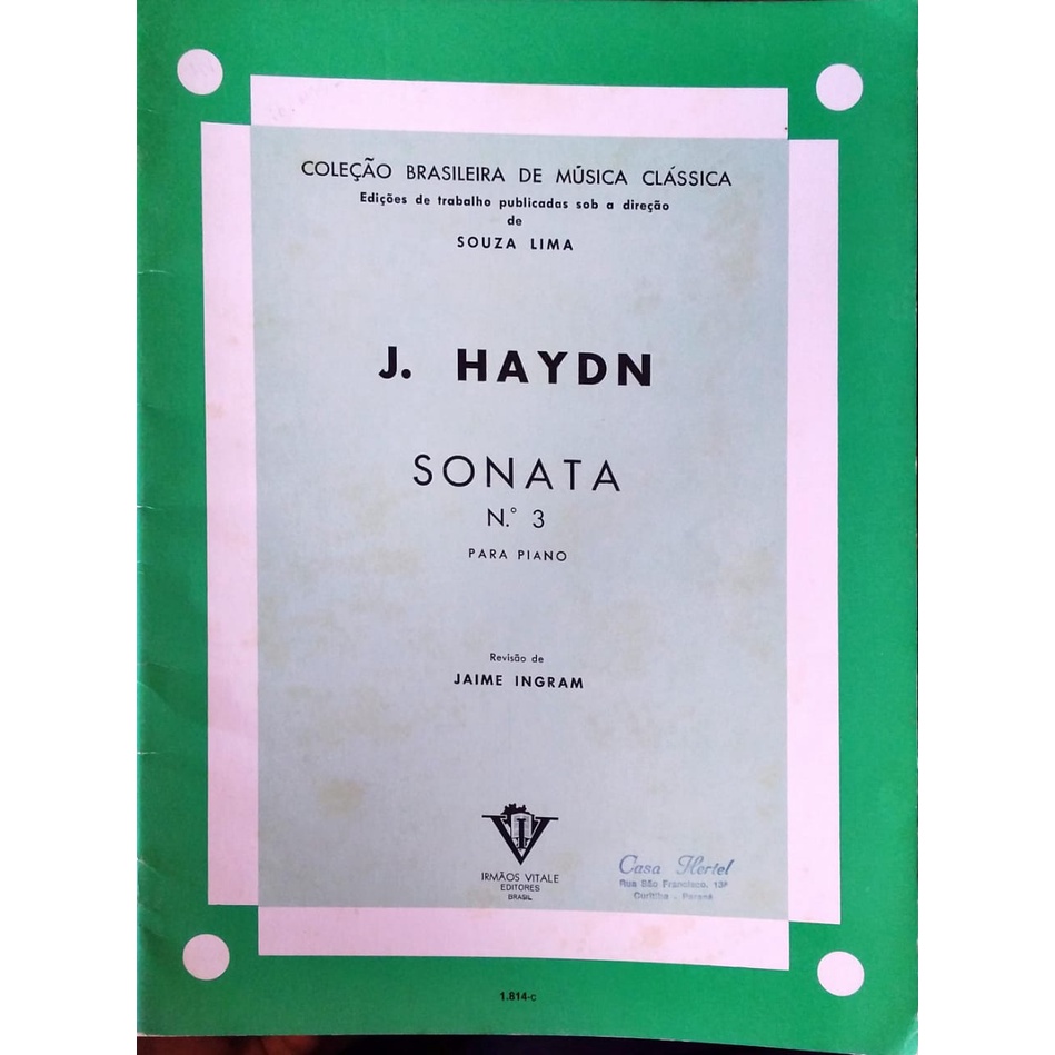 Partitura J. Haydn Sonata Nº 3 para Piano