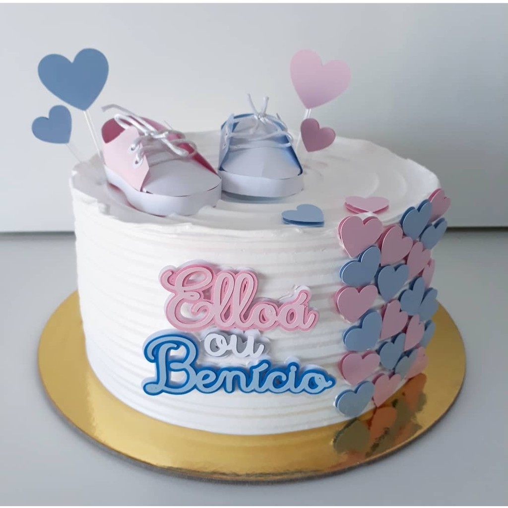 Topo De Bolo Personalizado Cha Revelacao Topper De Bolo Cha Revelacao Topo Em Camadas Topo De Bolo 3d Cha Revelacao Shopee Brasil