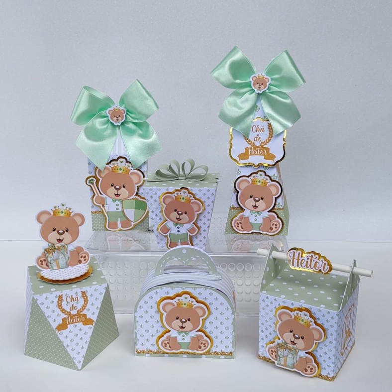 Kit lembrancinhas Personalizada Ursinho Verde / Aniversário / Decoração / Festa / Lembrancinhas / Personalizados
