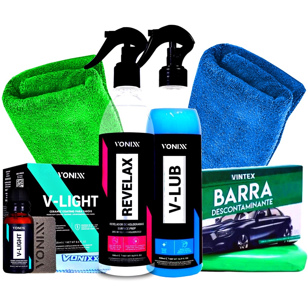 Kit Completo de Vitrificação de Farol Vonixx V-light e Outros