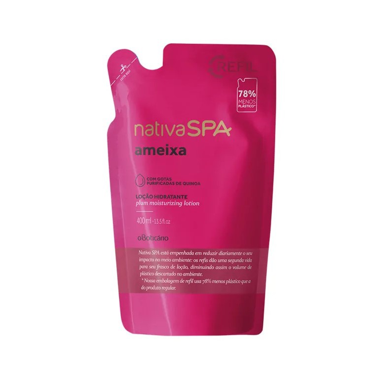 Refil Nativa SPA Loção Desodorante Hidratante Corporal Ameixa, 400 ml