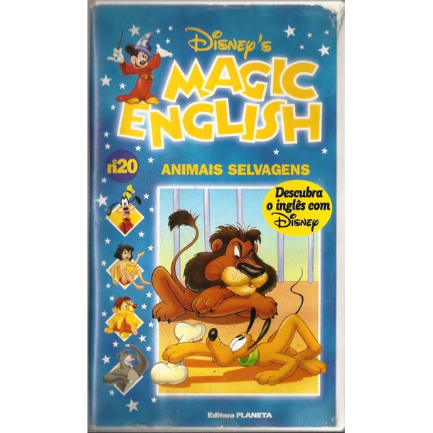 102 Fvc- Fita de VHS Original- Didático 1996- Disney Magic English Nº. 20- Animais Selvagens- Vídeo