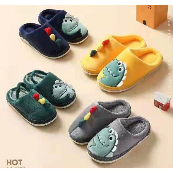 Pantufa Dinossauro De Desenho Animado infantil De Inverno Quente Antiderrapante - Confortável em Oferta na Shopee