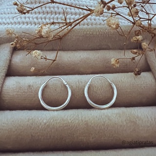 Par de Brincos de Argola redonda 13mm reforçada em Oferta na Shopee