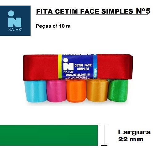 Fita Cetim Najar Nº5 * Pç c/10m X 22mm