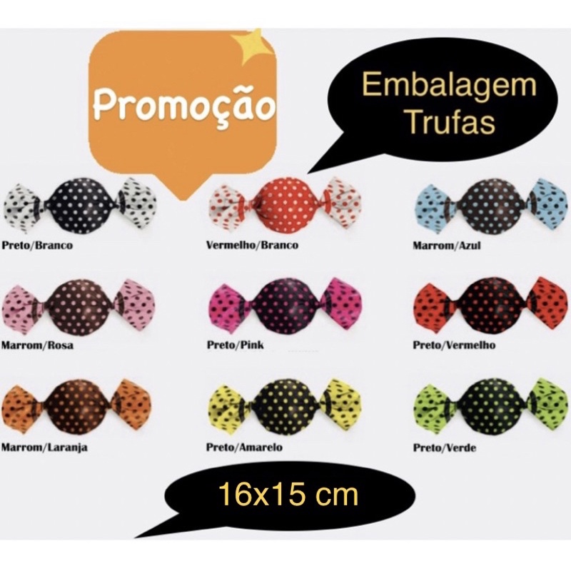 100 EMBALAGEM DE TRUFAS POÁ PROMOÇÃO 15X16 OFF//
