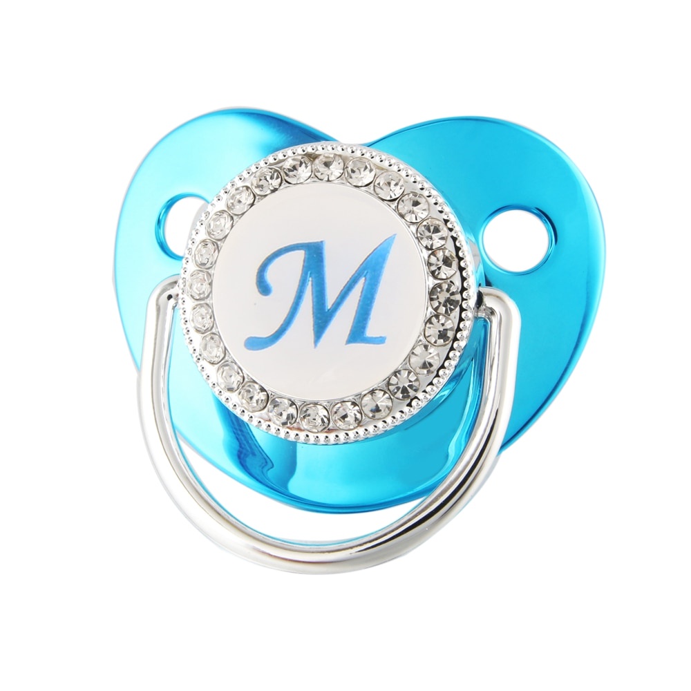 Chupeta De Bebê Que Bling Com Tampa/Mordedor De Silicone Inicial De 26 Botões Para Bebês/Recém-Nascidos