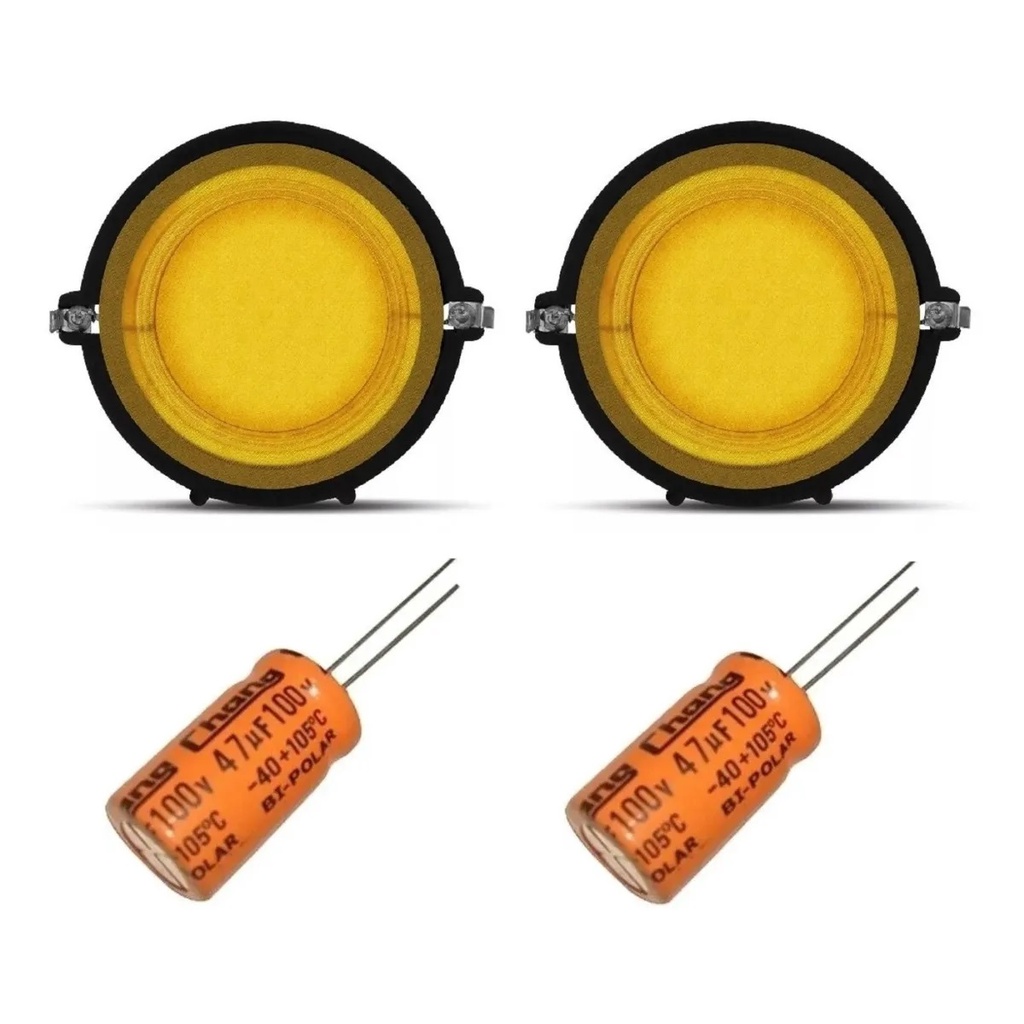 2 Reparo Para Corneta Driver D200 Com Capacitor De Driver Som Automotivo Som Residencial e  Som Profissional Caixa Trio