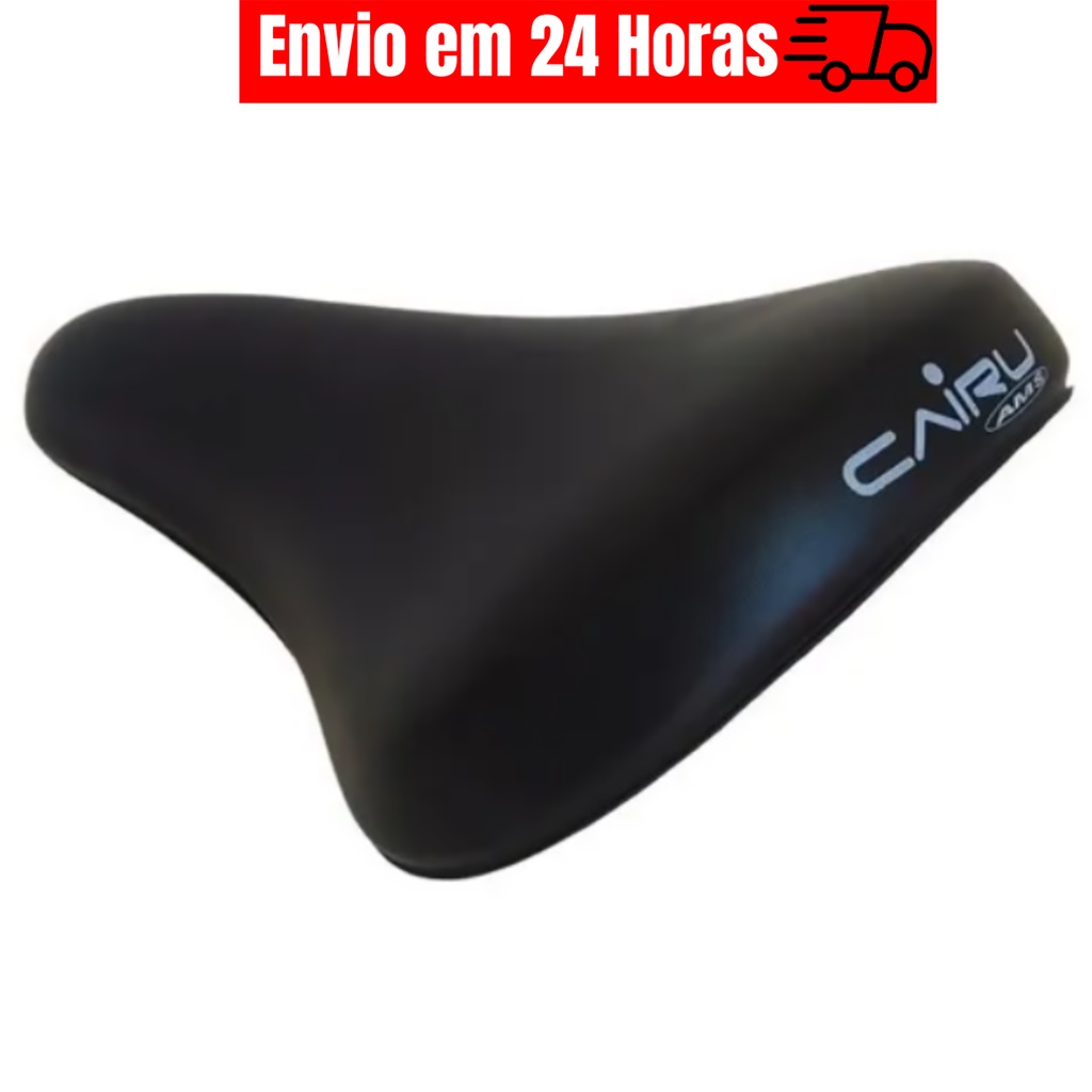 Banco Selim Para Bicicleta Cairu AMS Preto Com Carrinho p/Garupeira BH Monark Poti Bike