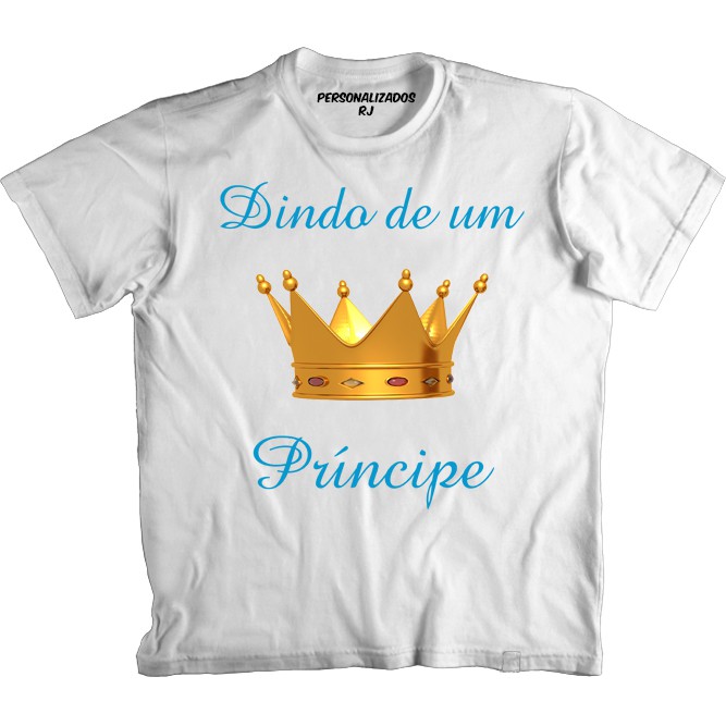 Camiseta PADRINHO – DINDO DE UM PRÍNCIPE - CHÁ DE REVELAÇÃO