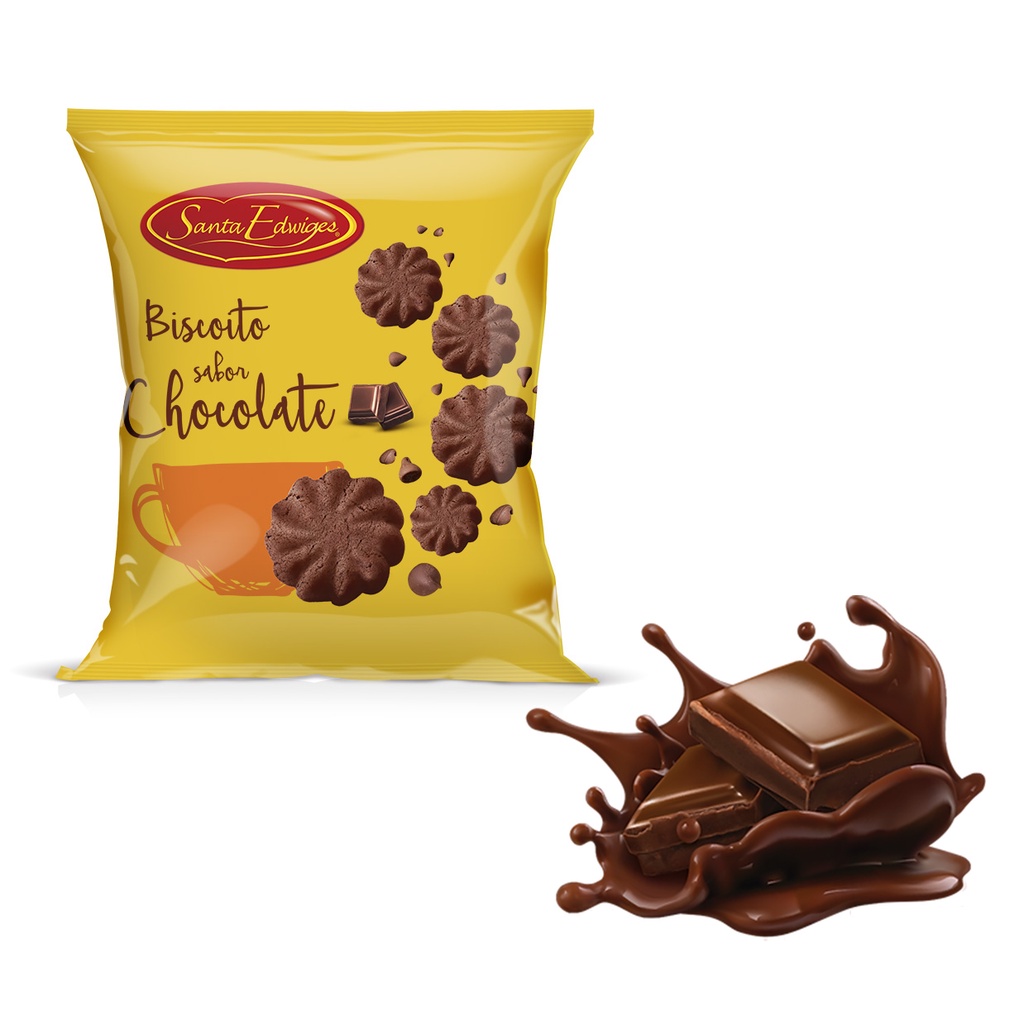 Biscoito Bolacha Lanchinho Escolar Cookies de Chocolate 100g Santa