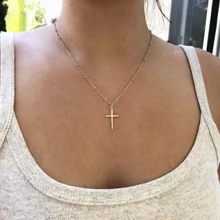 Nova Chegada Longo Colar De Pingente De Cruz Collier Femme Ouro Prata Cruz Gargantilha Colar De Jóias Xl226