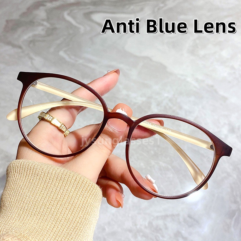 Óculos De Computador Feminino Simples Estilo Coreano Anti-Luz Azul Femininos Moda Masculina Leopard Armação Oval Planos Proteção Dos Olhos