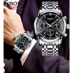 NIBOSI Relógio De Pulso Masculino Casual À Prova D'água Criativo Com Pulseira De Marca Simples De Luxo