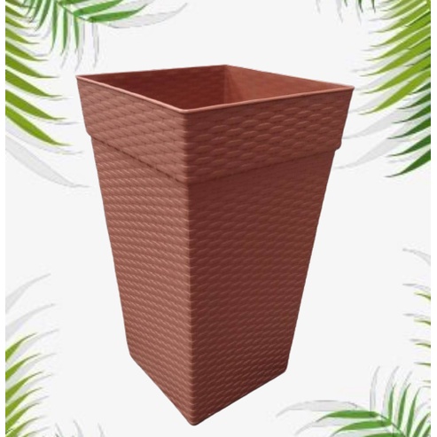 Vaso Ratan Coluna Interno E Externo 17l Planta Flor Folhagem Real Artificial