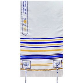 Talit Messiânico Nacional Azul Com Tzitzit - Envio Rápido! em Oferta na Shopee