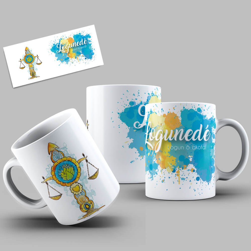 Xícara Orixás Logunedé Personalizada Porcelana Caneca Orixas Porcelana