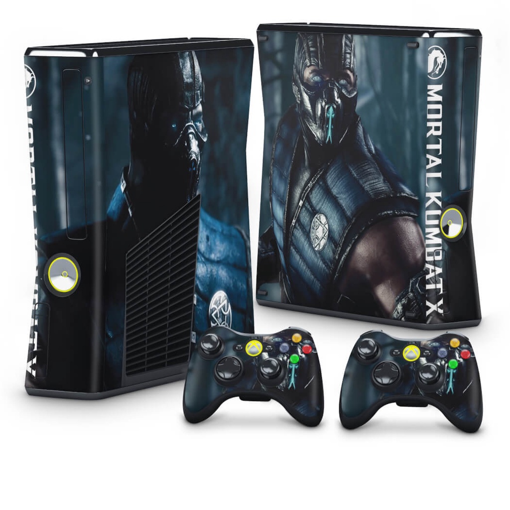 Skin Xbox 360 Slim Adesivo - Mortal Kombat X Subzero