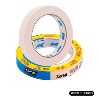 Fita Crepe 18MM x 50M Kit Com 10 Unidades NORTON