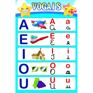 Banner em lona ESCOLAR VOGAIS Pedagógico em Oferta na Shopee