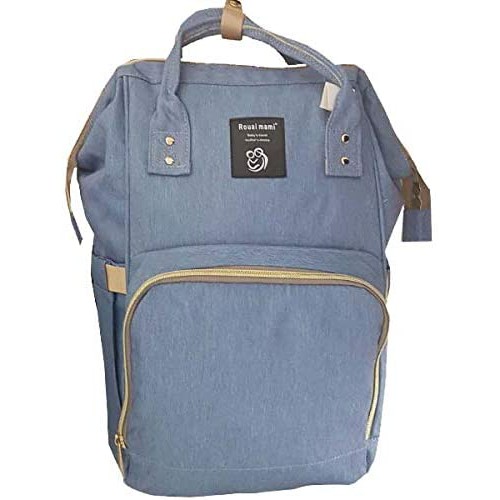 Bolsa Mochila Maternidade mamãe bebê impermeável térmica Azul Jeans