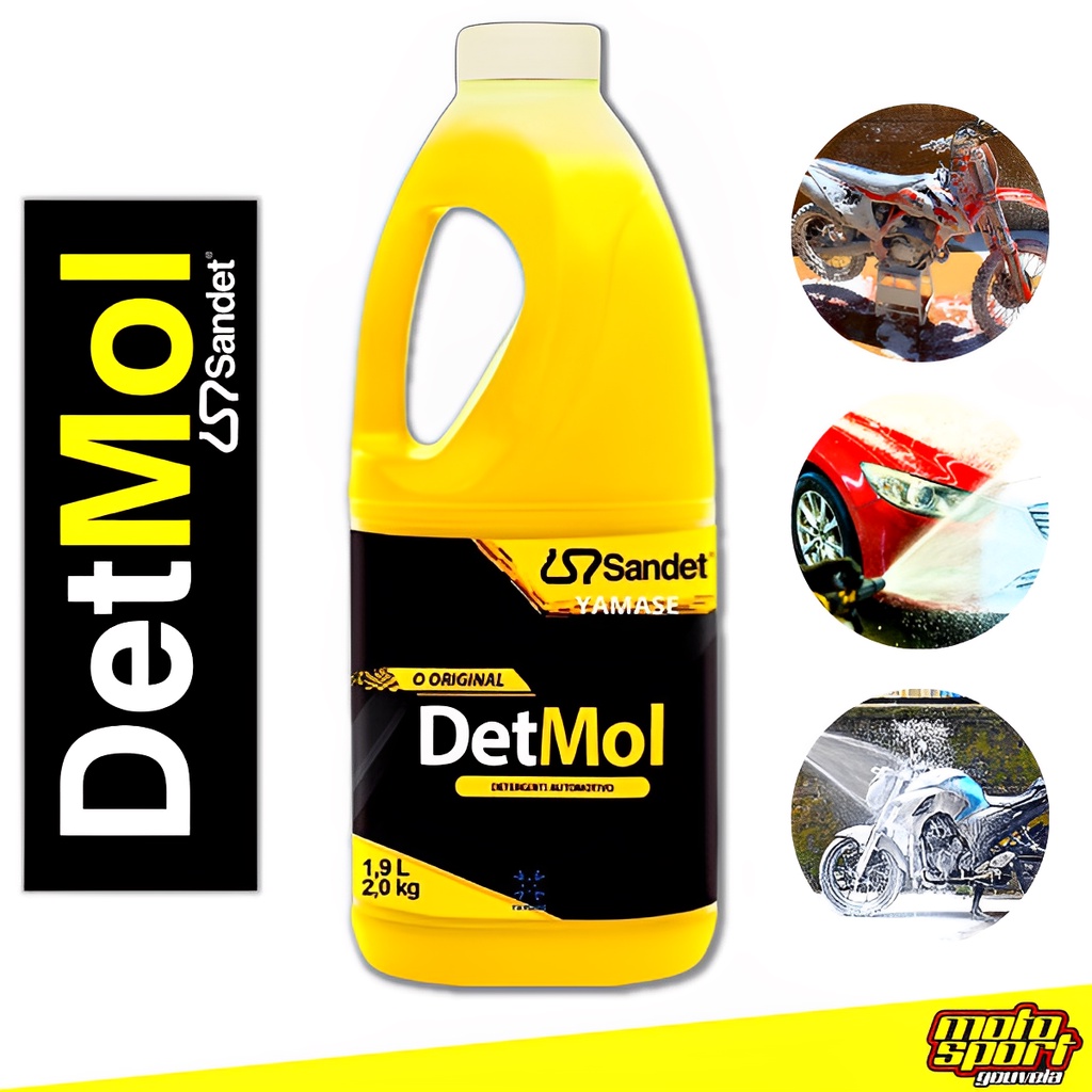 Shampoo Det Mol Desengraxante Limpeza Pesada Detergente Uso geral 1,9L Automotivo Off Road Motocross Sandet em Oferta na Shopee