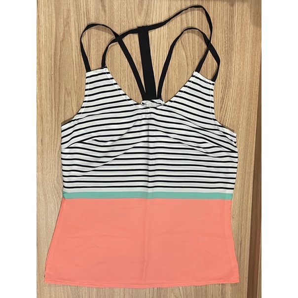 Blusa regata listrada preto e branco verde água salmon neon color block tecido leve verão strappy tiras alcinha chiffon