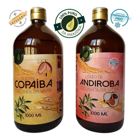 Óleo De Copaíba E Óleo De Andiroba 100% Puro / 1 Litro Cada | Shopee Brasil