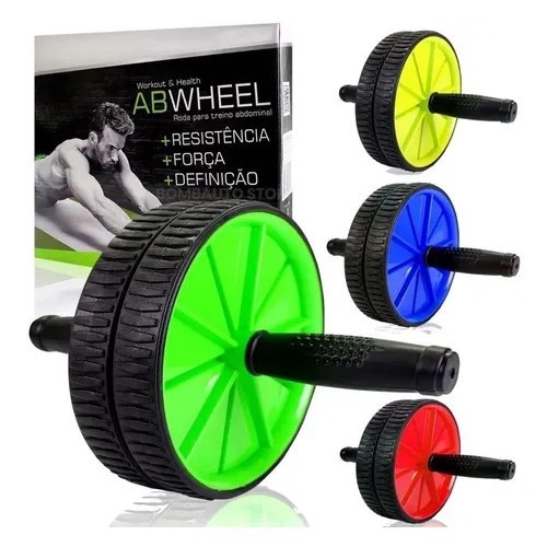 Roda Lombar Abdominal Para Treinos para Exercícios Profissional Cano Inox Original + Tapete MBFIT