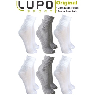 Kit Com 6 Pares De Meia Alta Modelo Algodão Cano Médio Original Lupo Esportiva Unissex