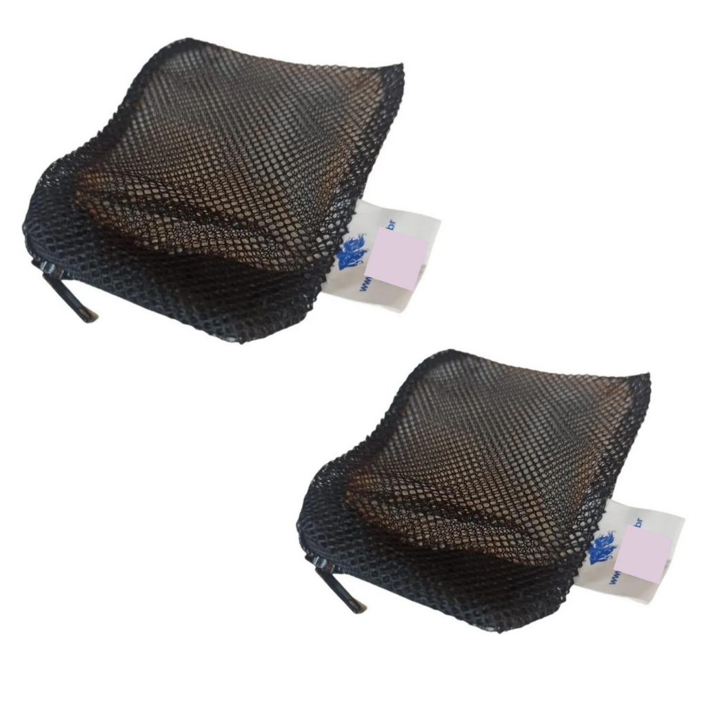 2x Bolsa Para Mídias Filtrantes Preta Plancton 09x12cm Com Ziper N0 Para Aquario