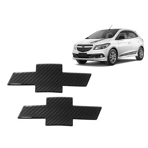 Kit Emblema Gravata Fibra De Carbono - Preto Fosco - Black Piano Gm Onix 12 13 14 15 16 em Oferta na Shopee