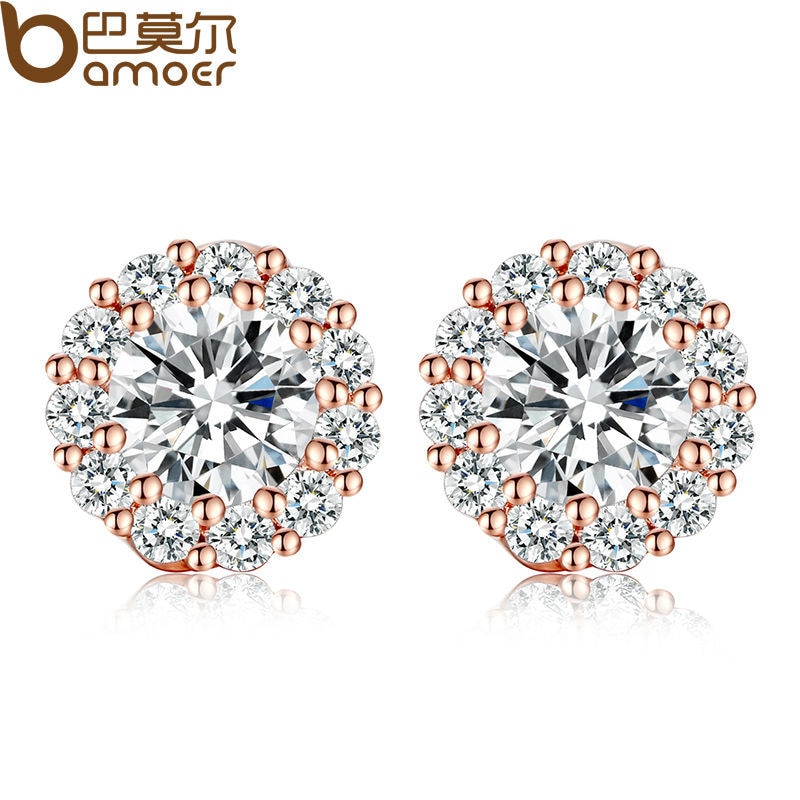 Bamoer 10 Cores Brincos Redondos De Zircônio AAA Para Mulheres Ou Joias E boucle d'oreille JIE054 - Fashion Accessories