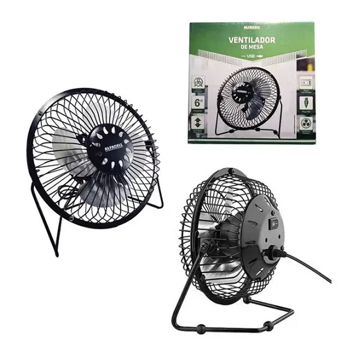 Mini Ventilador De Mesa Compacto Portátil USB 4 -pás de metal-ALFACELL