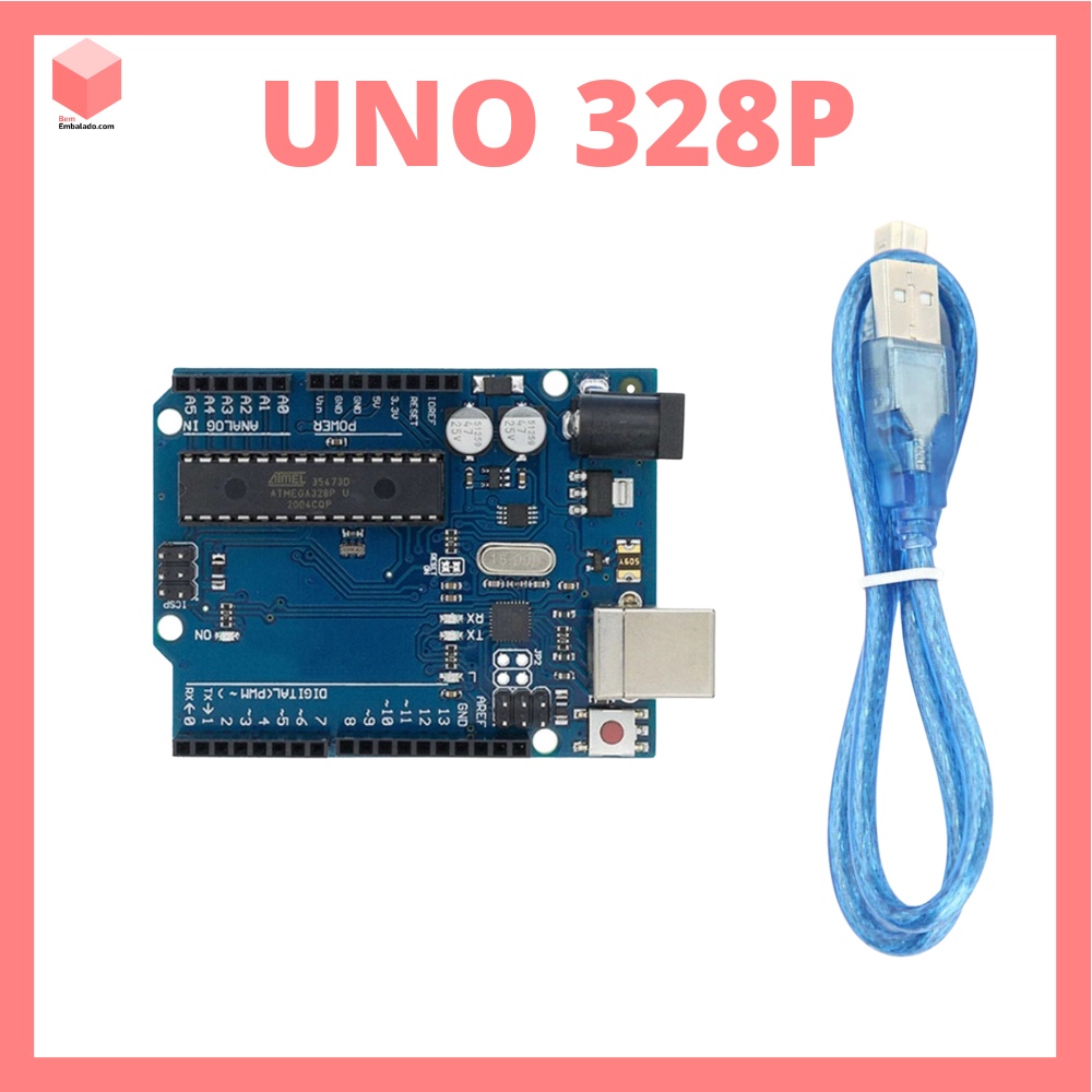 Arduino uno R3 SMD DIP - Placa de desenvolvimento ATmega328P com ou Sem cabo nano Shield l293d