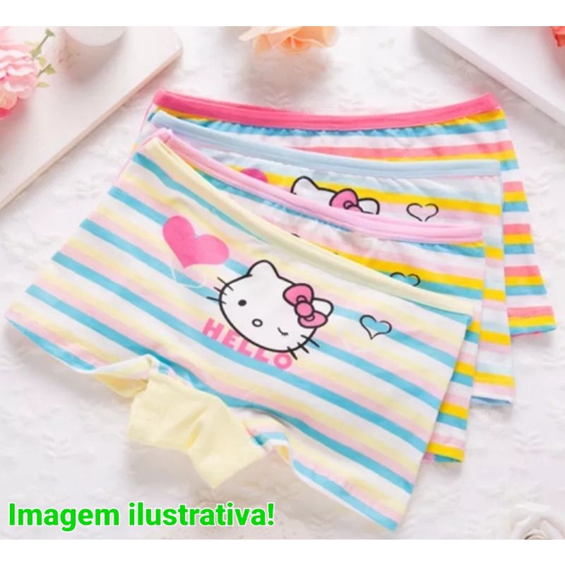 kit 6/12 Calcinha INFANTIL 98% ALGODÃO SHORT P a GG  boxer calcinhas cueca boxe shortinho algodao conforto em Oferta na Shopee