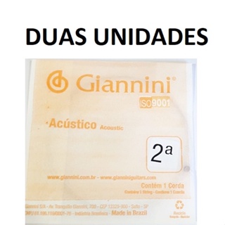 Corda Violão Elétrico Aço Giannini Acústica Avulsa 2ª Si Do Encordoamento Kit Com 2 Un em Oferta na Shopee