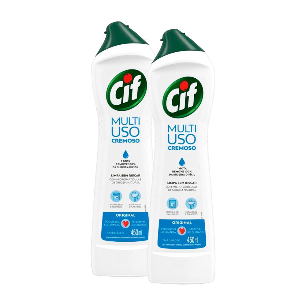 Kit 2 Limpadores CIF Cremoso Original com 450ml - Home & Living
