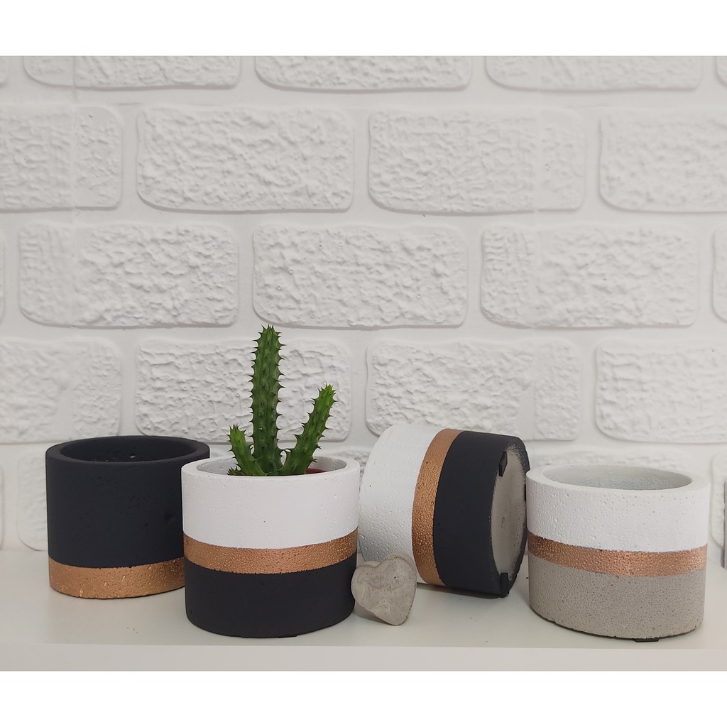 Vaso de Planta Artesanal Decorativo de Cimento 6cm  Vasinho Suculentas mini cactos vaso