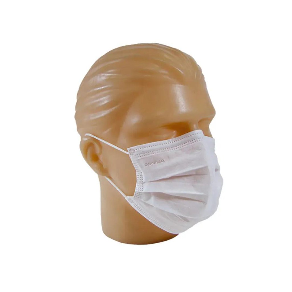 50 UNIDADES = MÁSCARA CIRÚRGICA DESCARTÁVEL CAIXA  = MASCARA PROTECAO = TRILPA CAMADA DE MATERIAL PROTETIVO = COM ELASTICO DE APOIO