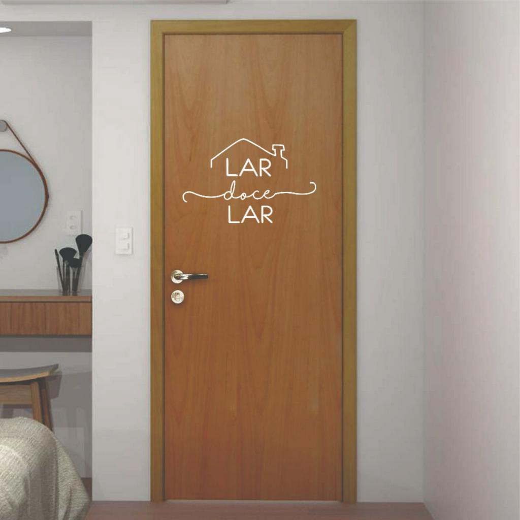 Adesivo De Parede Decorativo Decal Lar Doce Lar Com Casa - BRANCO