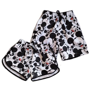 Kit conjunto casal short moda praia Mickey Branco conjunto mozão.
