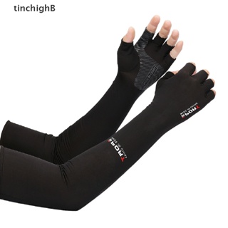[TinchighB] 1par Arm Sleeves Cycling Fishing Proteção UV Mangas De Gelo Com Punho De 5 Dedos em Oferta na Shopee