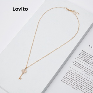 Lovito Colares Casuais de Strass em Forma de Chave L18M134(Ouro)