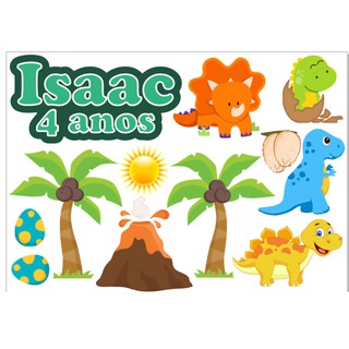 TOPO DE BOLO DINOSSAURO (COMO NOME E IDADE)